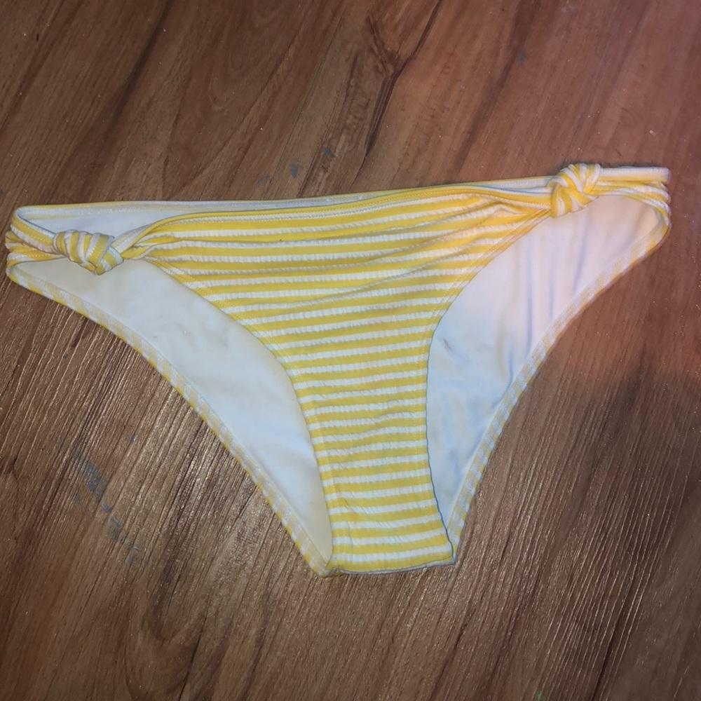 Yellow and White Ripple Bathing Suit bottom